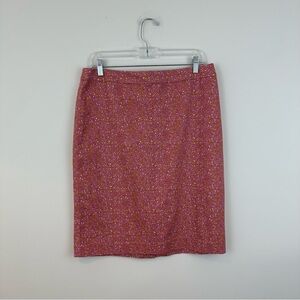 Talbots Floral Coral Pink Women's Pencil Skirt Size 12 NWT